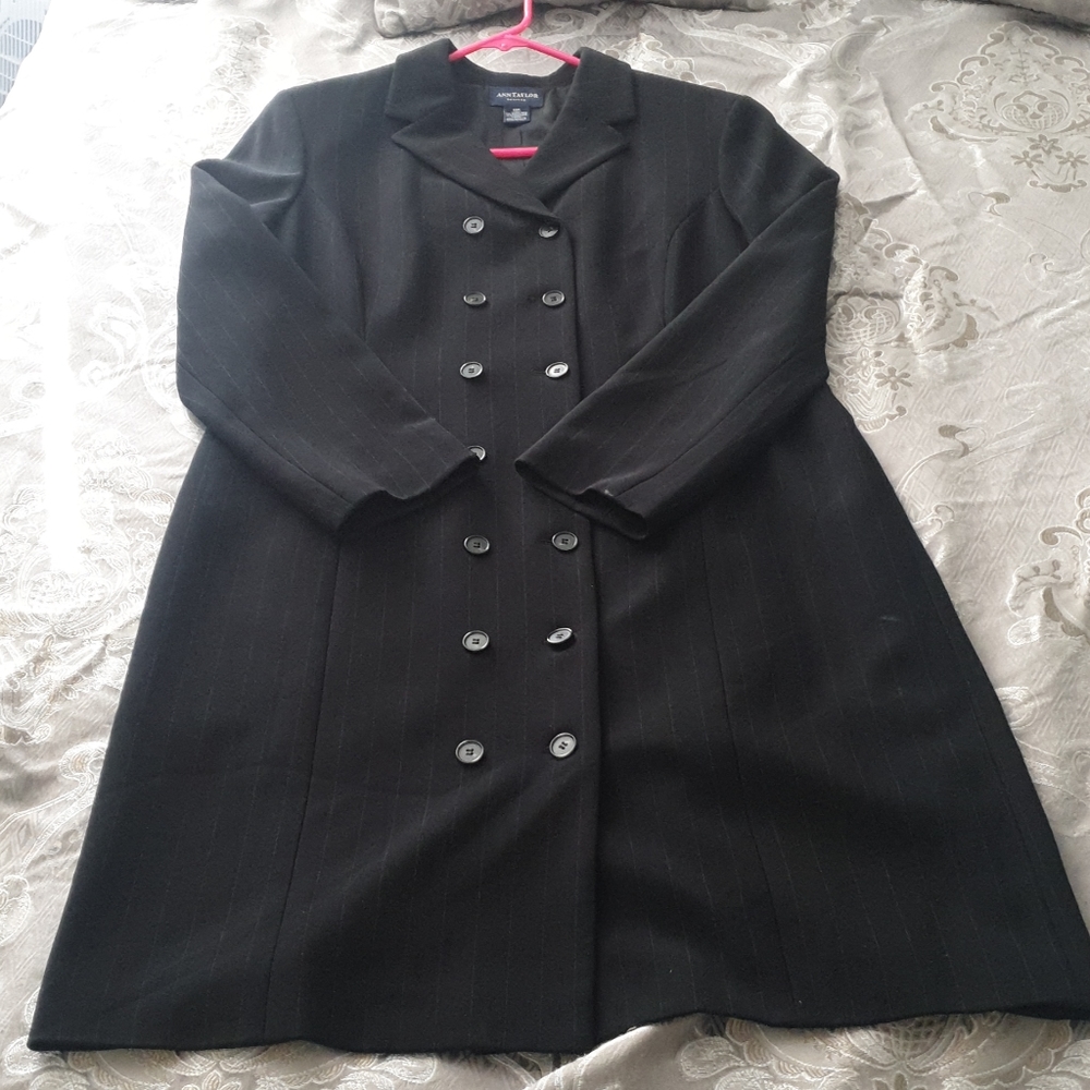 Ann Taylor Black stripes coat
